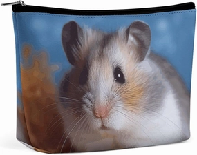 Portable Small Cosmetic Bag Cute Travel Makeup Bag Hamster Waterproof Toiletry Bag for Women