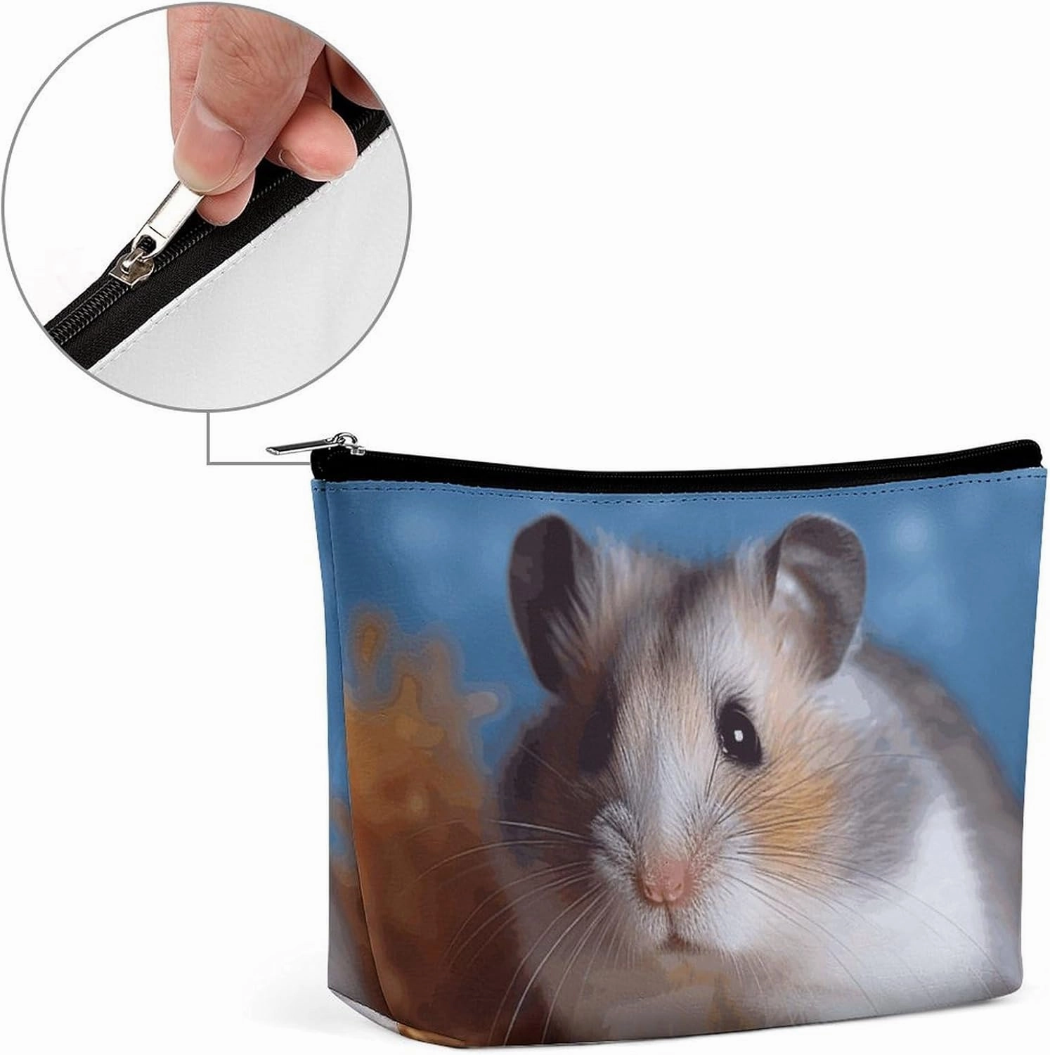 Portable Small Cosmetic Bag Cute Travel Makeup Bag Hamster Waterproof Toiletry Bag for Women