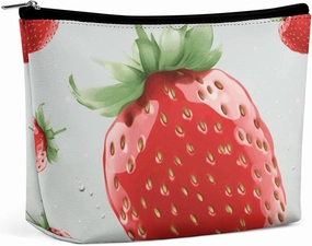 Portable Small Cosmetic Bag Cute Travel Makeup Bag Lovely Strawberry Waterproof Toiletry Bag for Women