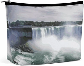 Portable Small Cosmetic Bag Cute Travel Makeup Bag Niagara Falls Waterproof Toiletry Bag for Women