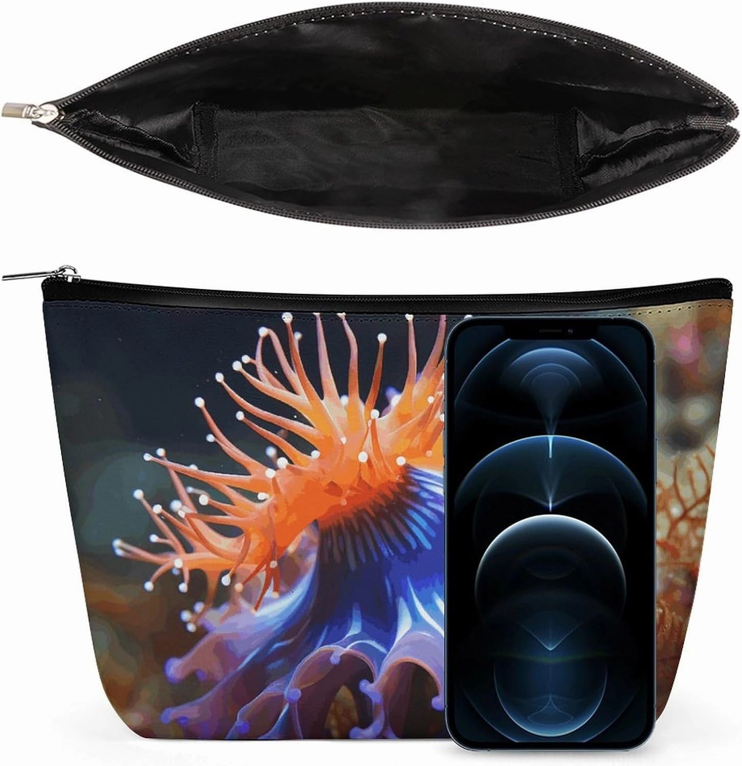 Portable Small Cosmetic Bag Cute Travel Makeup Bag Nudibranch Waterproof Toiletry Bag for Women