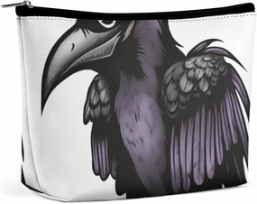 Portable Small Cosmetic Bag Cute Travel Makeup Bag Ravens Waterproof Toiletry Bag for Women