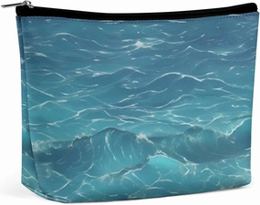 Portable Small Cosmetic Bag Cute Travel Makeup Bag The Deep Ocean Waterproof Toiletry Bag for Women