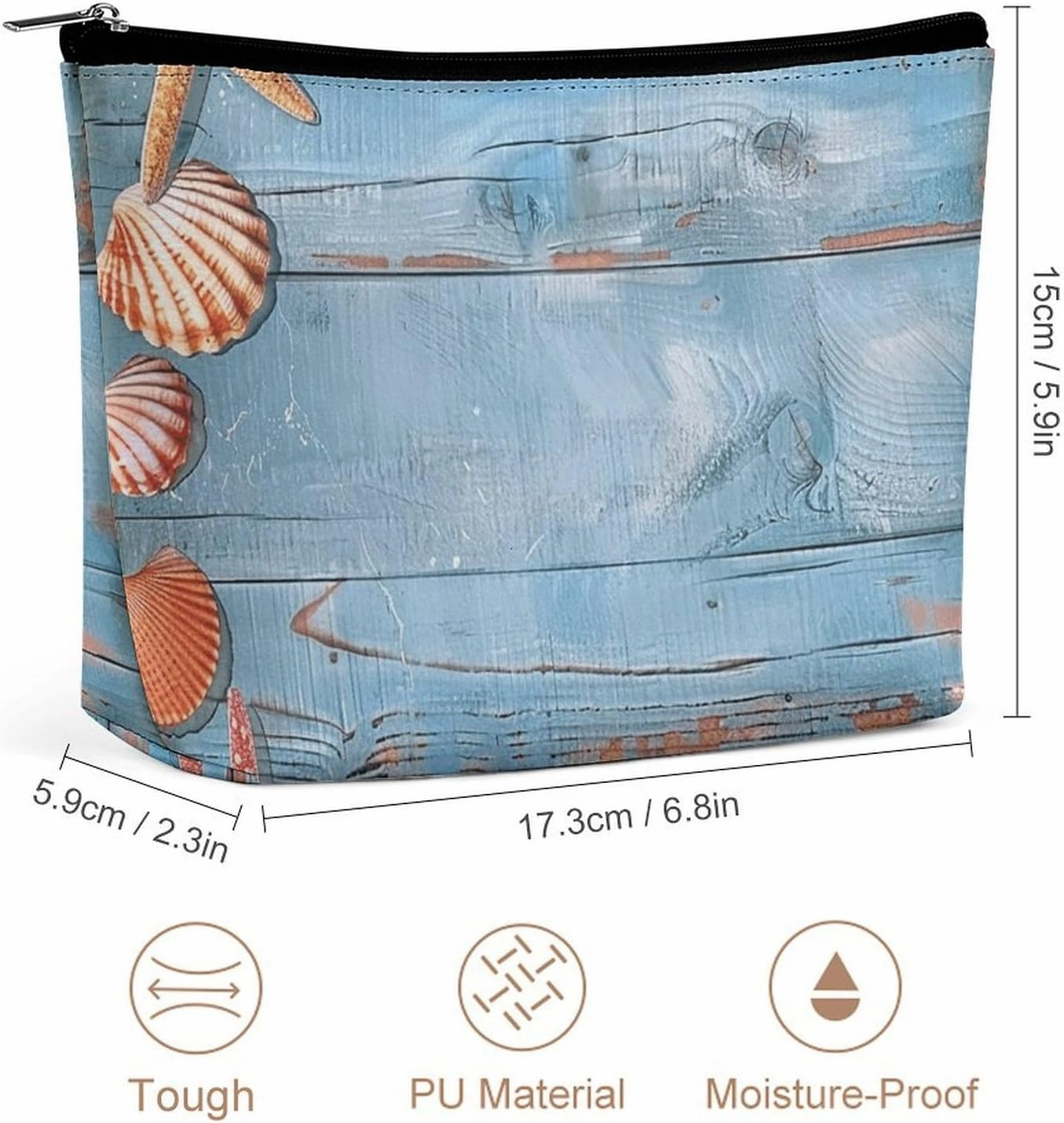 Portable Small Cosmetic Bag Cute Travel Makeup Bag Things on The Ground Waterproof Toiletry Bag for Women