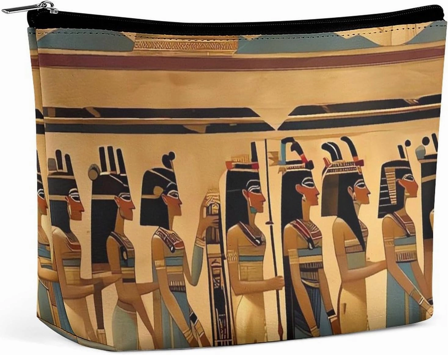 Portable Small Cosmetic Bag Cute Travel Makeup Bag Women in Ancient Egypt Waterproof Toiletry Bag for Women