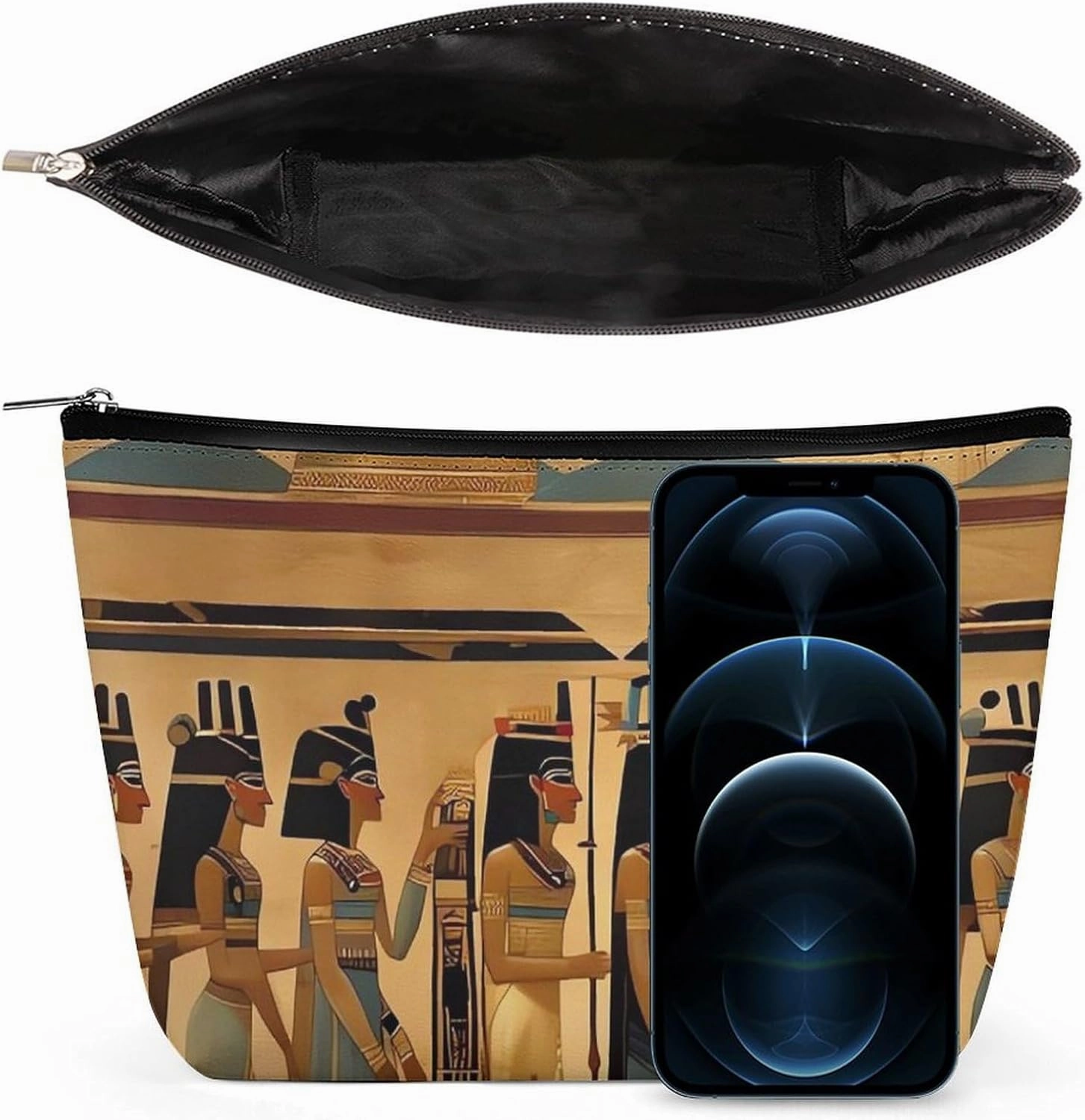 Portable Small Cosmetic Bag Cute Travel Makeup Bag Women in Ancient Egypt Waterproof Toiletry Bag for Women