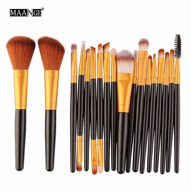 Pro 18 Pcs Makeup Brushes Set Foundation Contour Powder Eye Shadow Eyeliner Lip Blending Cosmetic Beauty Make Up Brushes Tools