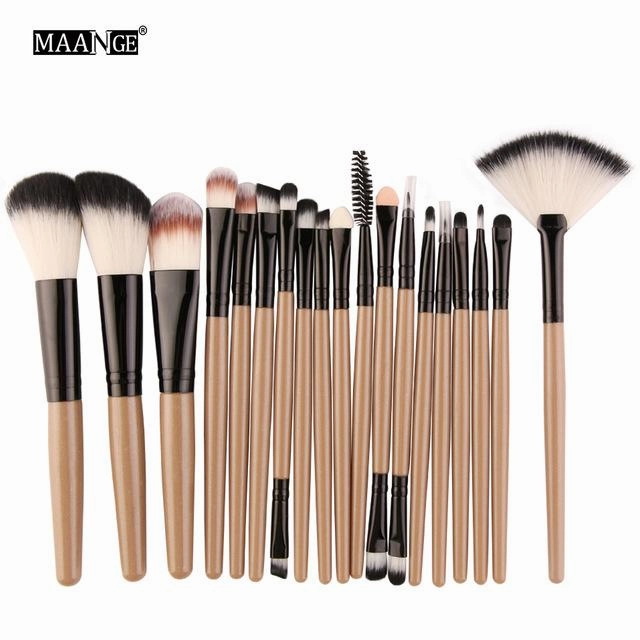 Pro 18 Pcs Makeup Brushes Set Foundation Contour Powder Eye Shadow Eyeliner Lip Blending Cosmetic Beauty Make Up Brushes Tools