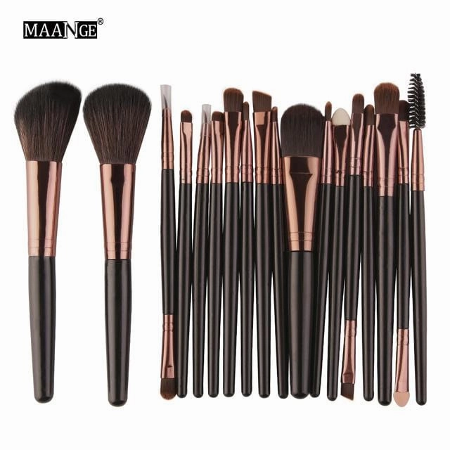 Pro 18 Pcs Makeup Brushes Set Foundation Contour Powder Eye Shadow Eyeliner Lip Blending Cosmetic Beauty Make Up Brushes Tools