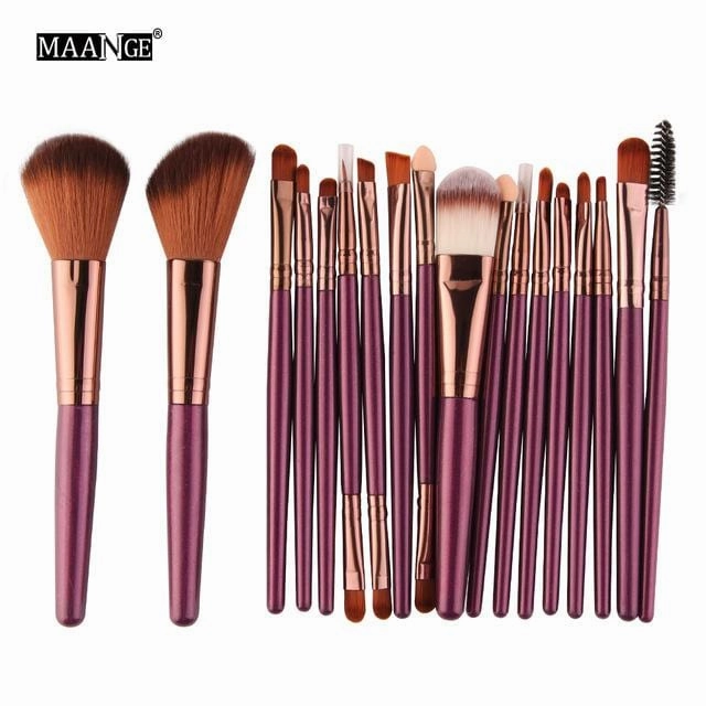 Pro 18 Pcs Makeup Brushes Set Foundation Contour Powder Eye Shadow Eyeliner Lip Blending Cosmetic Beauty Make Up Brushes Tools