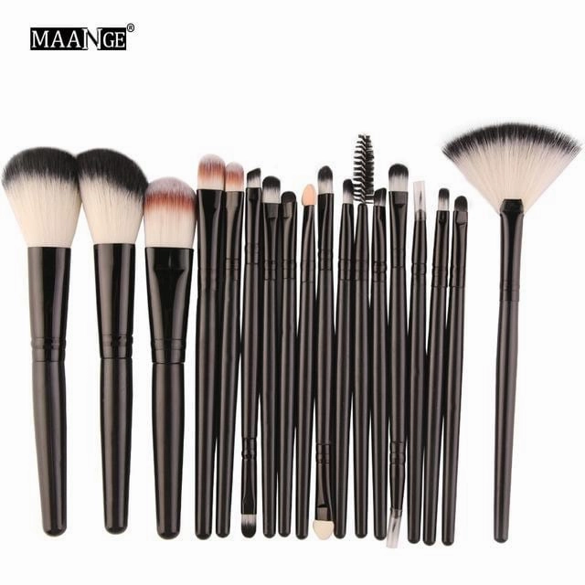 Pro 18 Pcs Makeup Brushes Set Foundation Contour Powder Eye Shadow Eyeliner Lip Blending Cosmetic Beauty Make Up Brushes Tools