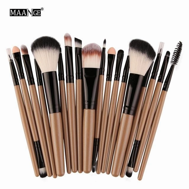 Pro 18 Pcs Makeup Brushes Set Foundation Contour Powder Eye Shadow Eyeliner Lip Blending Cosmetic Beauty Make Up Brushes Tools
