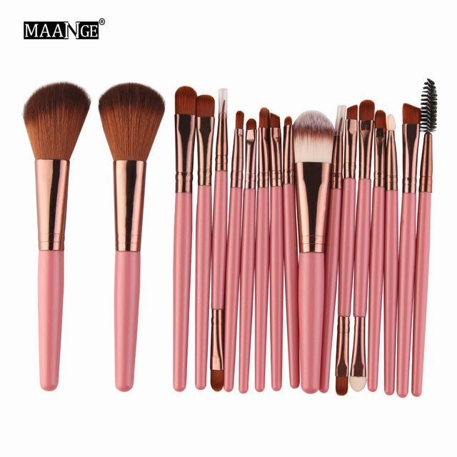 Pro 18 Pcs Makeup Brushes Set Foundation Contour Powder Eye Shadow Eyeliner Lip Blending Cosmetic Beauty Make Up Brushes Tools