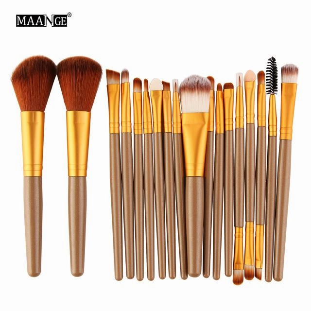 Pro 18 Pcs Makeup Brushes Set Foundation Contour Powder Eye Shadow Eyeliner Lip Blending Cosmetic Beauty Make Up Brushes Tools