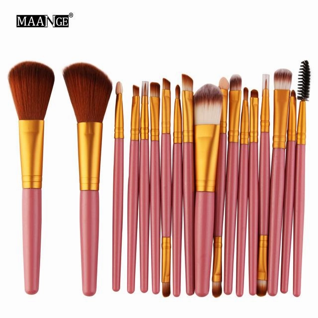 Pro 18 Pcs Makeup Brushes Set Foundation Contour Powder Eye Shadow Eyeliner Lip Blending Cosmetic Beauty Make Up Brushes Tools