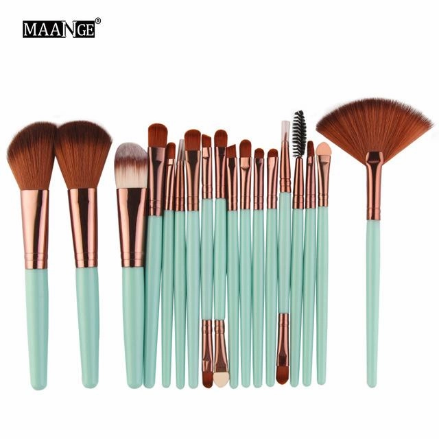 Pro 18 Pcs Makeup Brushes Set Foundation Contour Powder Eye Shadow Eyeliner Lip Blending Cosmetic Beauty Make Up Brushes Tools