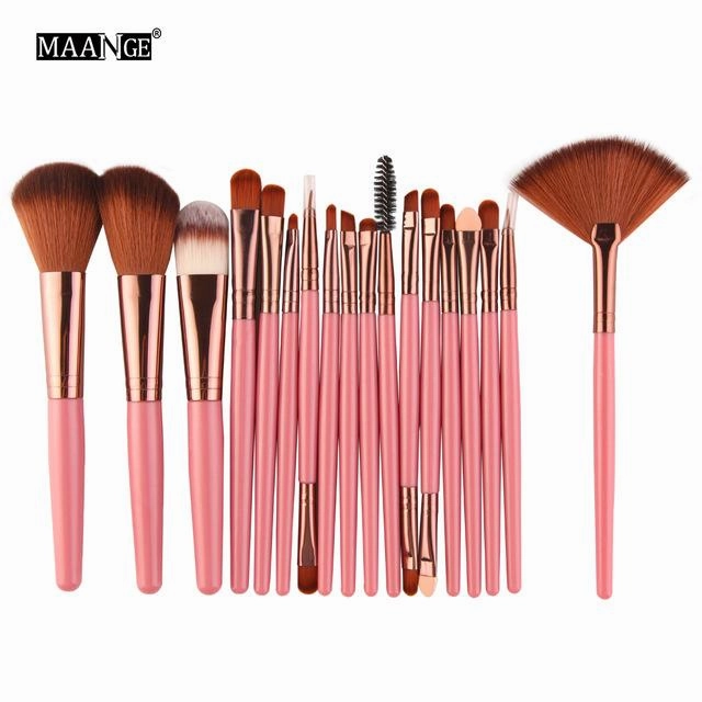 Pro 18 Pcs Makeup Brushes Set Foundation Contour Powder Eye Shadow Eyeliner Lip Blending Cosmetic Beauty Make Up Brushes Tools
