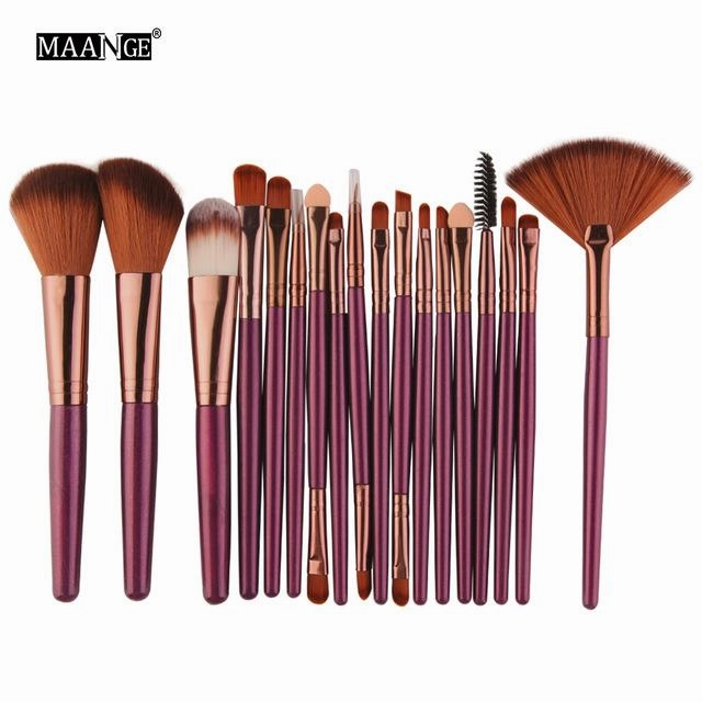 Pro 18 Pcs Makeup Brushes Set Foundation Contour Powder Eye Shadow Eyeliner Lip Blending Cosmetic Beauty Make Up Brushes Tools