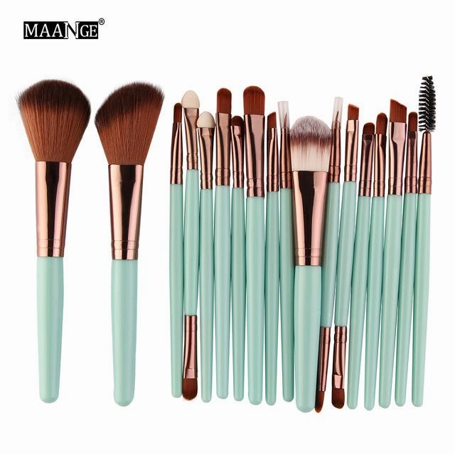 Pro 18 Pcs Makeup Brushes Set Foundation Contour Powder Eye Shadow Eyeliner Lip Blending Cosmetic Beauty Make Up Brushes Tools