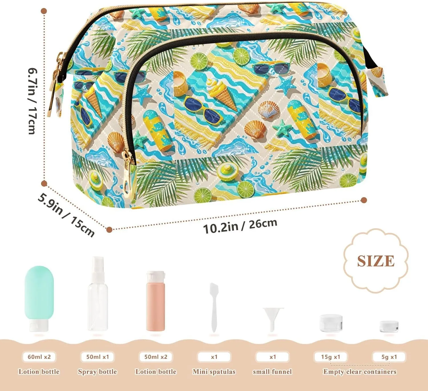 Quilted Makeup Organizer Spacious Travel Bag with Puffy Padded Design for Women