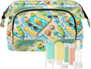 Quilted Makeup Organizer Spacious Travel Bag with Puffy Padded Design for Women