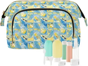 Quilted Makeup Organizer Spacious Travel Bag with Puffy Padded Design for Women