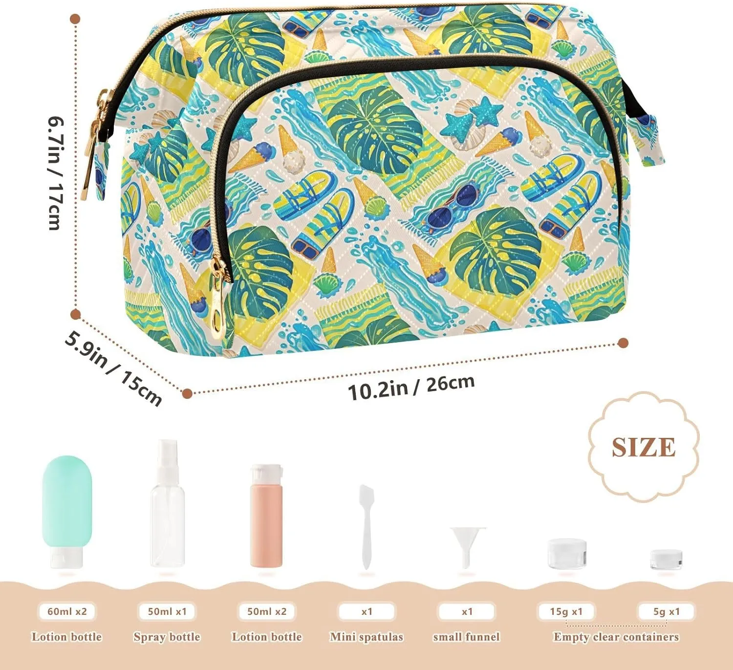 Quilted Makeup Organizer Spacious Travel Bag with Puffy Padded Design for Women