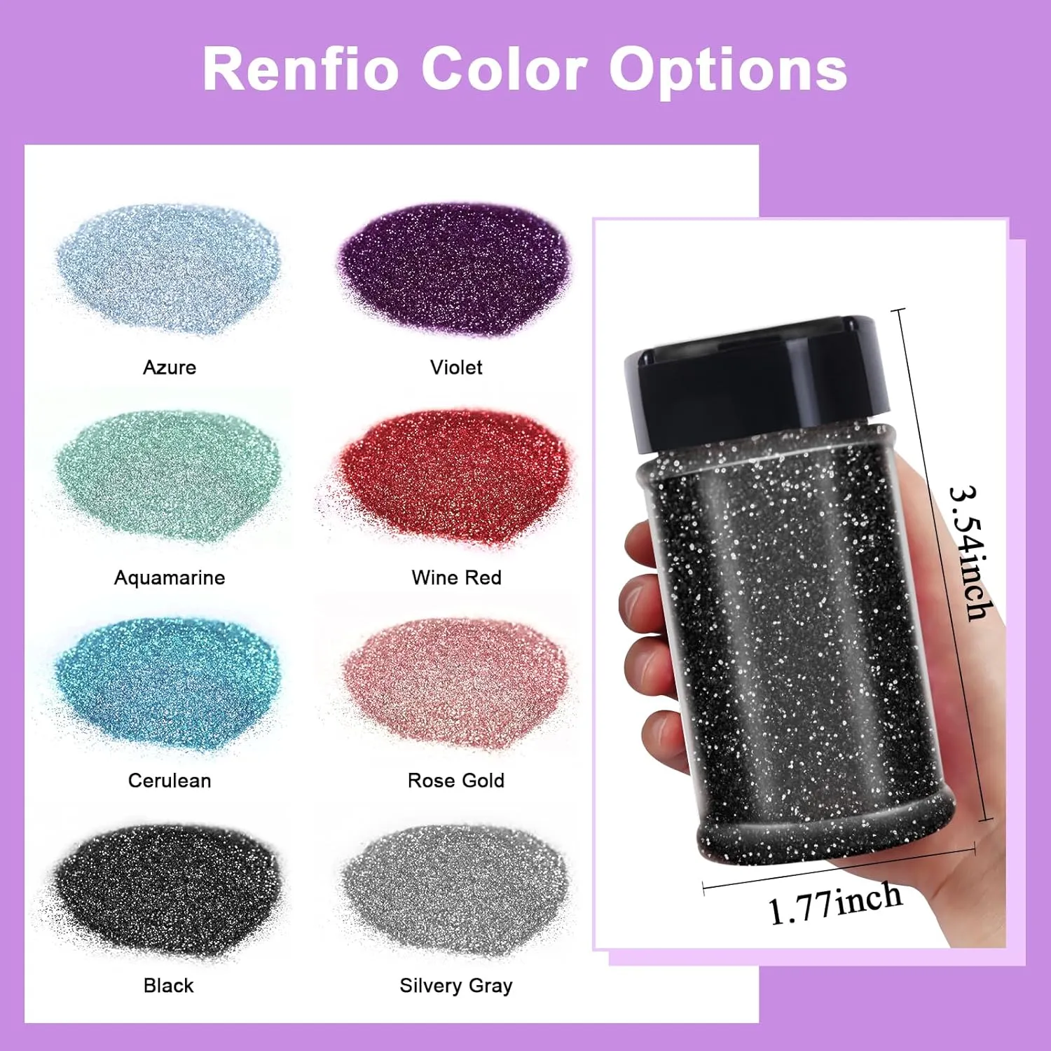 Renfio Biodegradable Glitter, 1.58oz/45g Eco-Friendly Fine 1/128'' Glitter for Candle Making, Cosmetic Craft, Bio Sparkles Flakes for Bath Bomb, Soap Making, Makeup - Wine Red