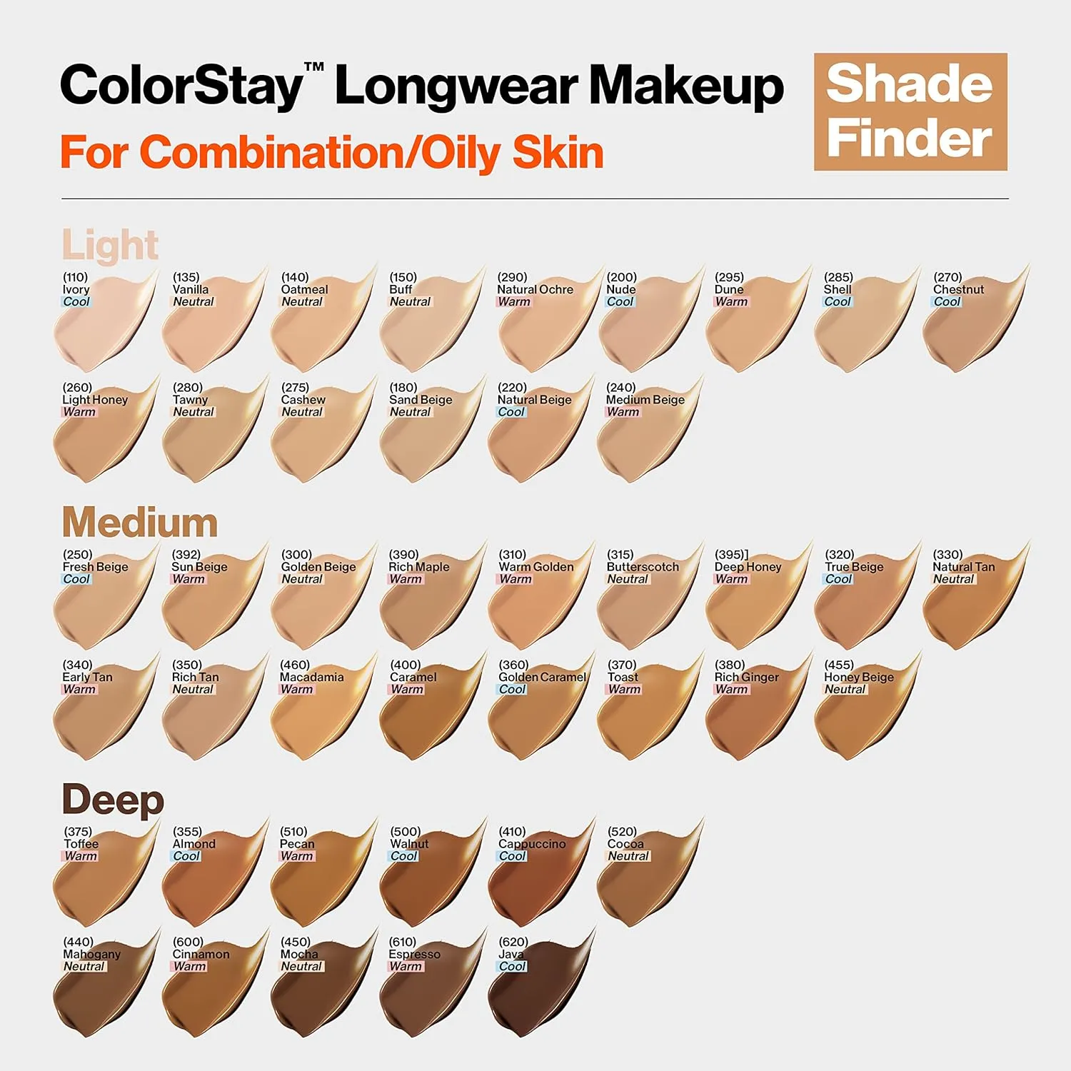 Revlon Liquid Foundation, ColorStay Face Makeup for Combination & Oily Skin, SPF 15, Medium-Full Coverage with Matte Finish, 135 Vanilla, 1 Fl Oz