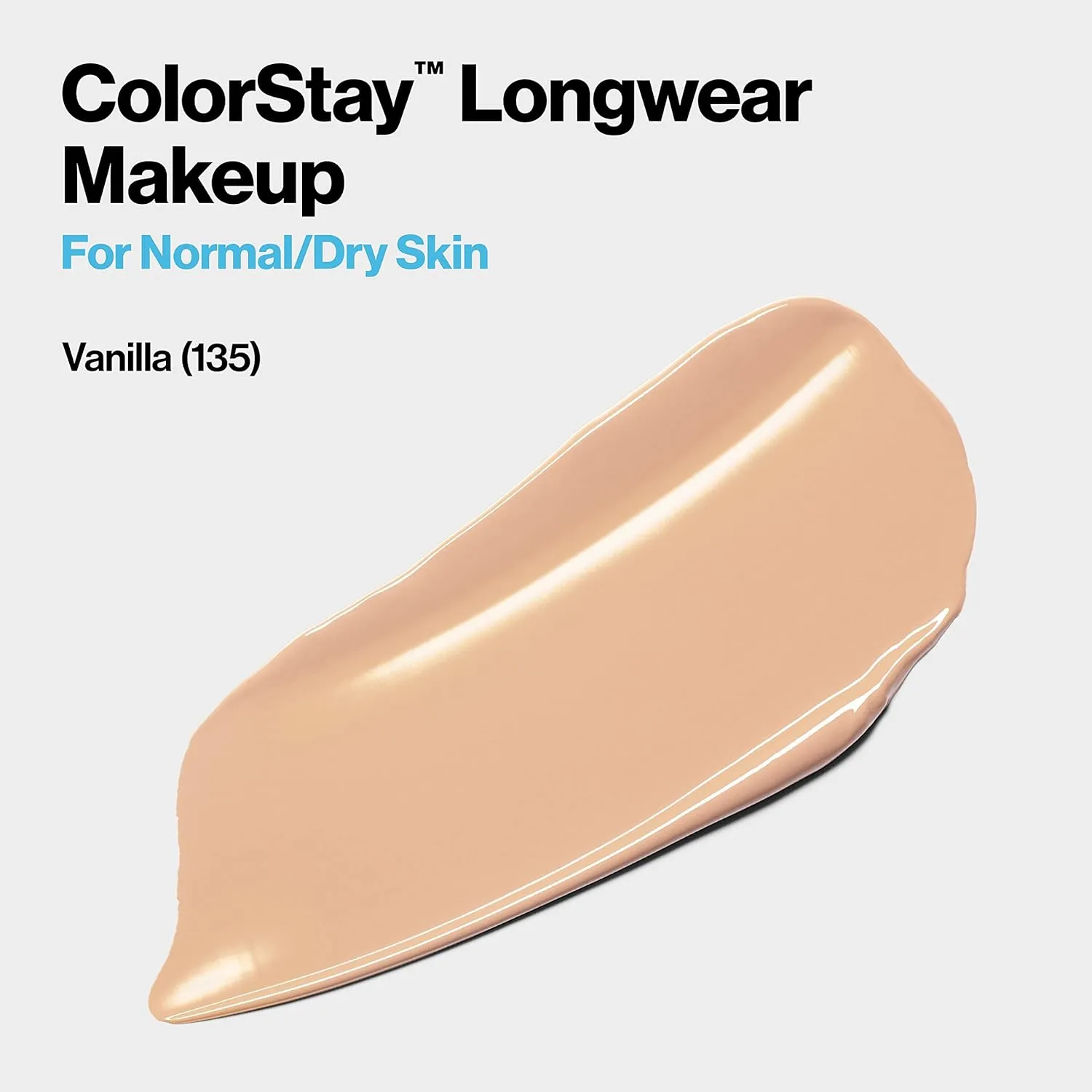 Revlon Liquid Foundation, ColorStay Face Makeup for Normal & Dry Skin, SPF 20, Longwear Medium-Full Coverage with Natural Finish, 135 Vanilla, 1 Fl Oz
