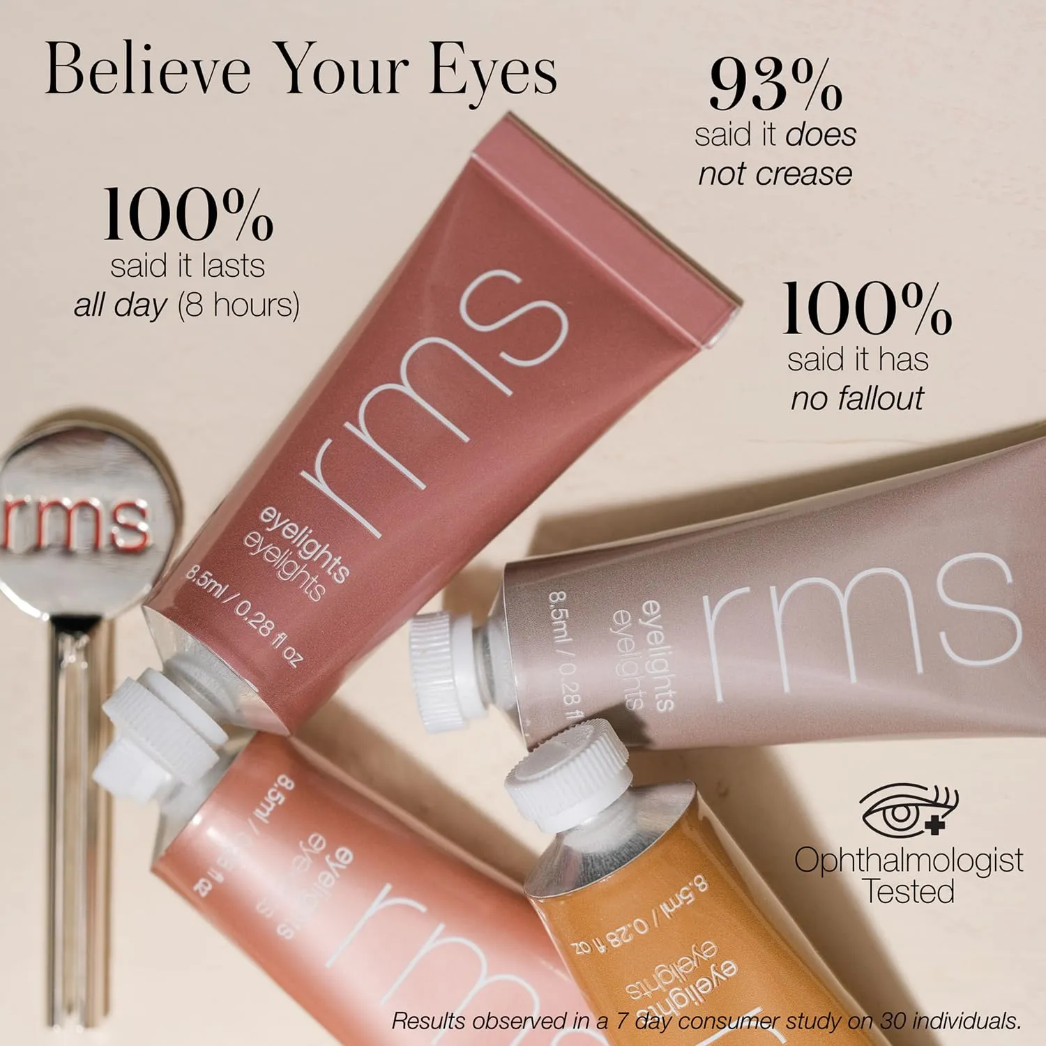 RMS Beauty Eyelights Cream Eyeshadow - Metallic Eyeshadow, Clean Eyeshadow Makeup, GMP Certified Cruelty Free Makeup, Clean Beauty Eye Shadow