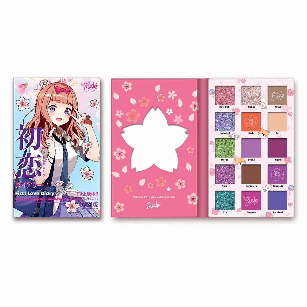 Rude Cosmetics Manga Collection Pressed Pigments & Shadows Palette - First Love Diary