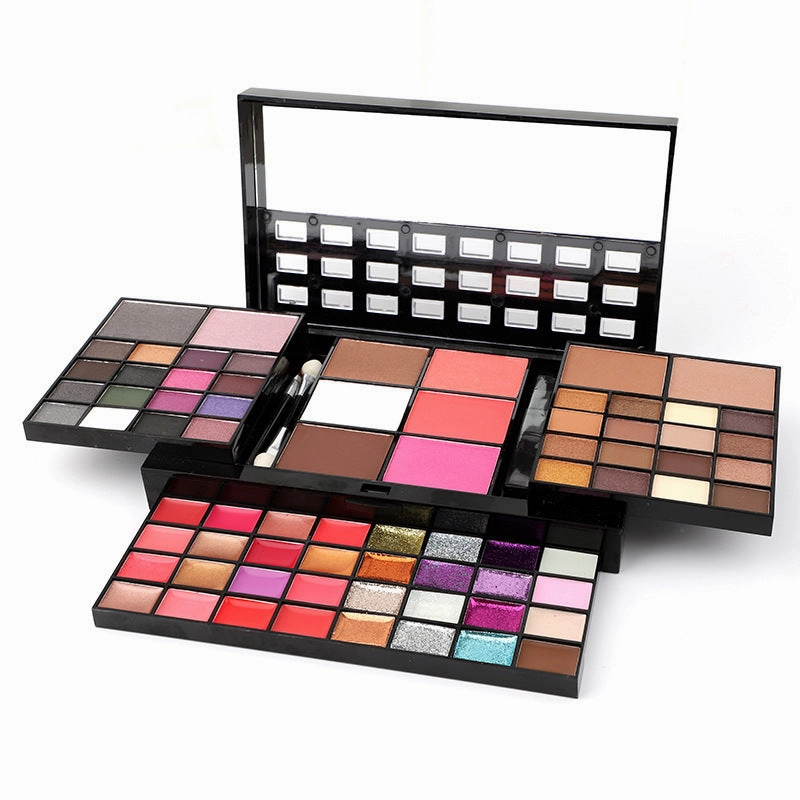 Seduction Styles 74 Colors Makeup Set Lip Gloss Blush Eyeshadow Highlight Combination Plate