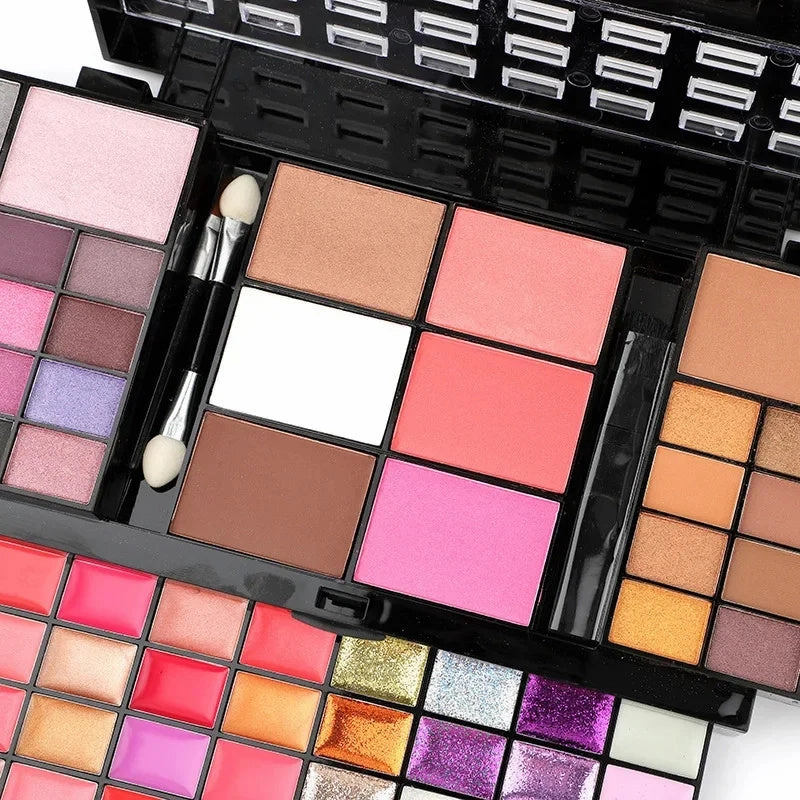 Seduction Styles 74 Colors Makeup Set Lip Gloss Blush Eyeshadow Highlight Combination Plate