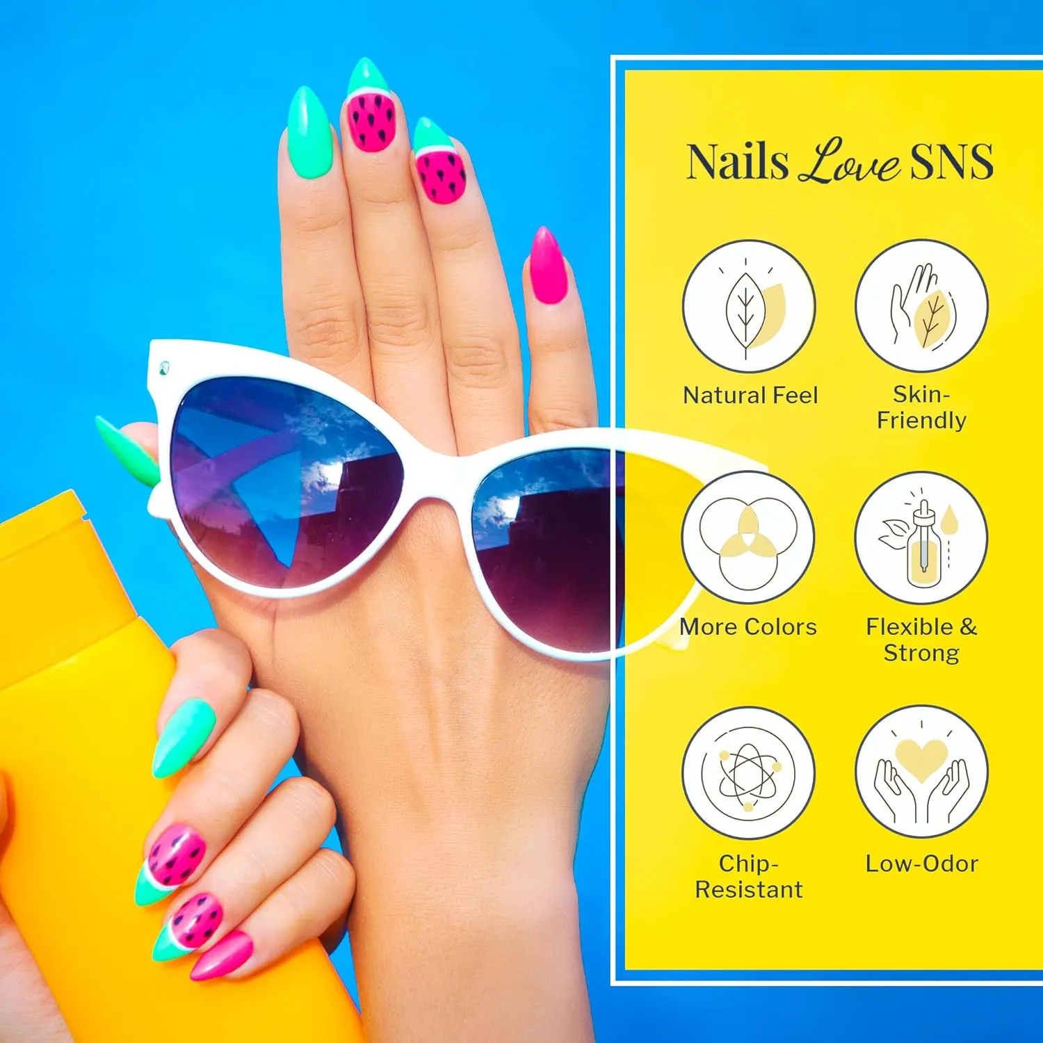 SNS Nail Dip Powder, Gelous Color Dipping Powder - Belvedere Lookout (Yellow, Cream) - Long-Lasting Dip Nail Color Lasts 14 Days - Low-Odor & No UV Lamp Required - 1 OZ
