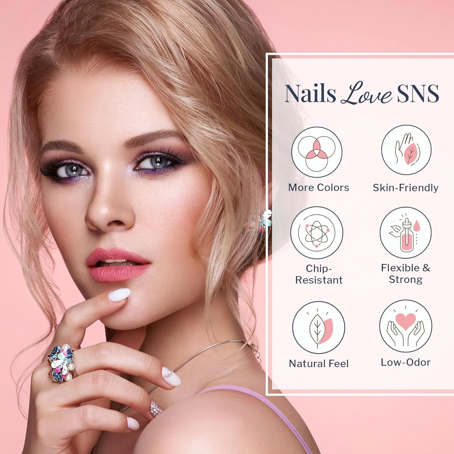 SNS Nail Dip Powder, Gelous Color Dipping Powder - Classy Cocktail Dress (Pink, Shimmer) - Long-Lasting Acrylic Nail Color & Polish Lasts 14 Days - Low-Odor & No UV Lamp Required - 1.5 Oz