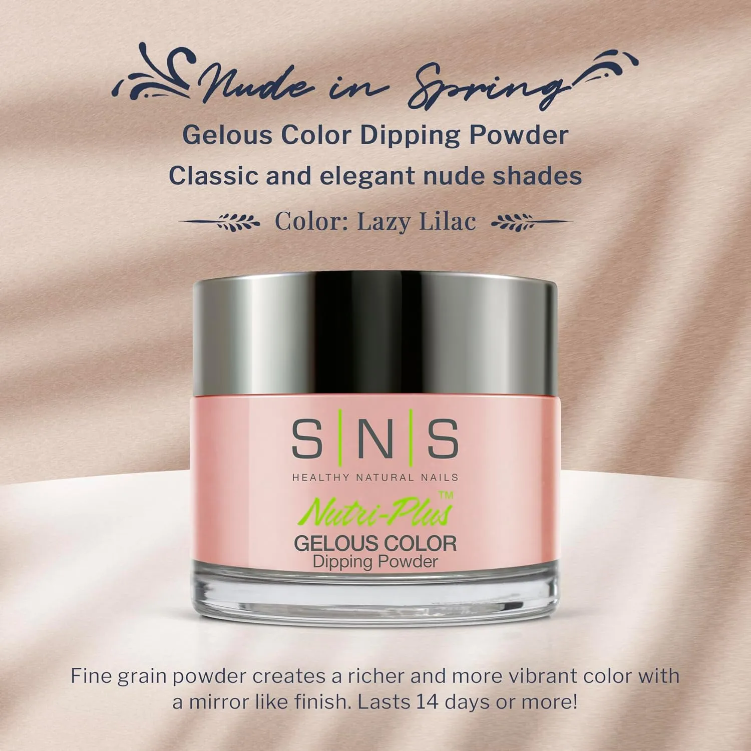 SNS Nail Dip Powder, Gelous Color Dipping Powder - Lazy Lilac (Natural, Nudes, Pink/Pastel, Shimmer) - Long-Lasting Dip Nail Color Lasts 14 Days - Low- Odor & No UV Lamp Required - 1oz