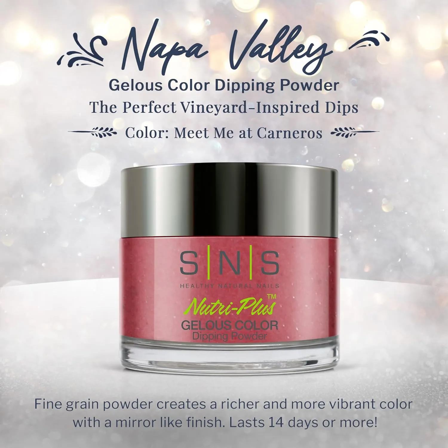 SNS Nail Dip Powder, Gelous Color Dipping Powder - Meet Me at Carneros (Pink/Mauve, Cream) - Long-Lasting Dip Nail Color Lasts 14 Days - Low-Odor & No UV Lamp Required - 1oz