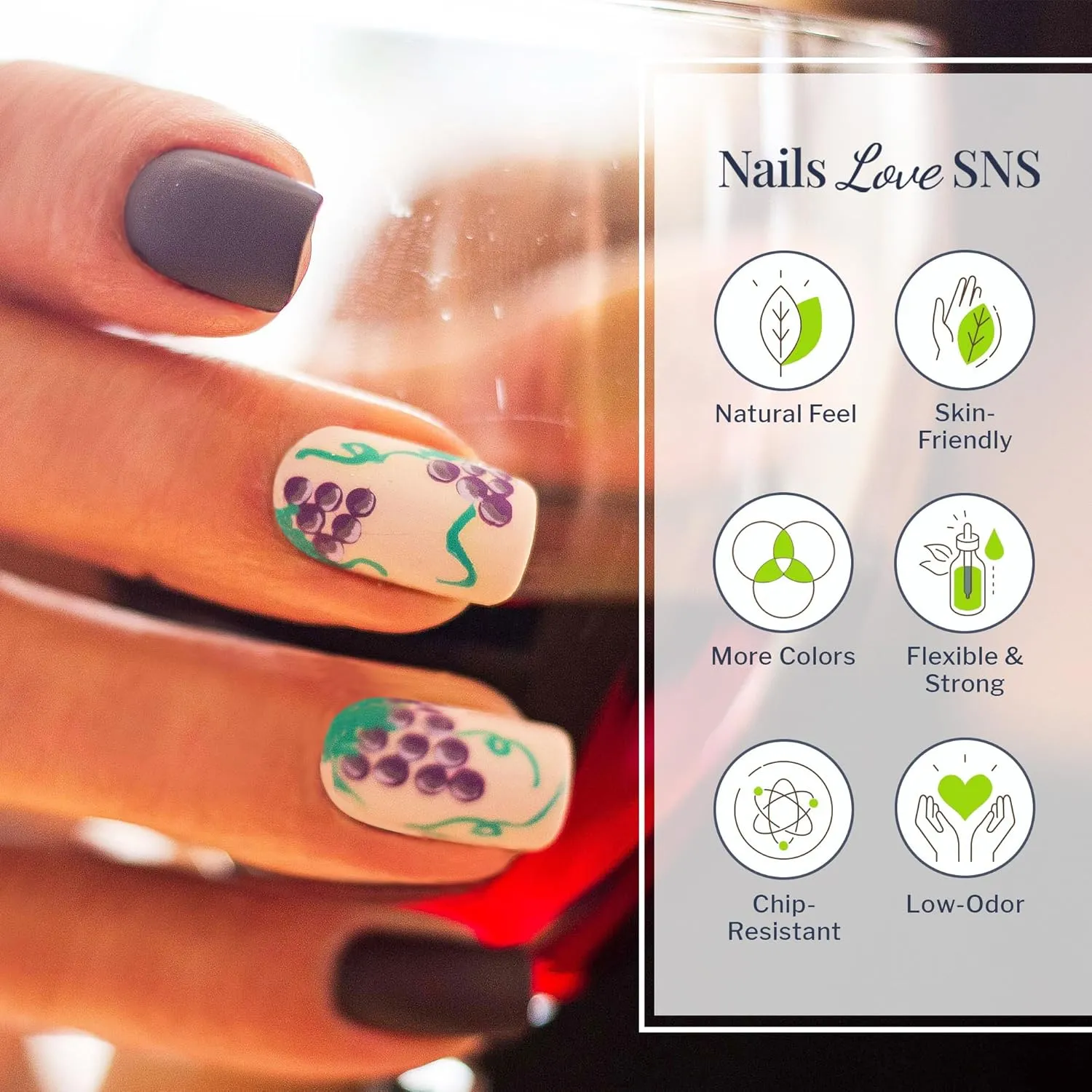 SNS Nail Dip Powder, Gelous Color Dipping Powder - Meet Me at Carneros (Pink/Mauve, Cream) - Long-Lasting Dip Nail Color Lasts 14 Days - Low-Odor & No UV Lamp Required - 1oz