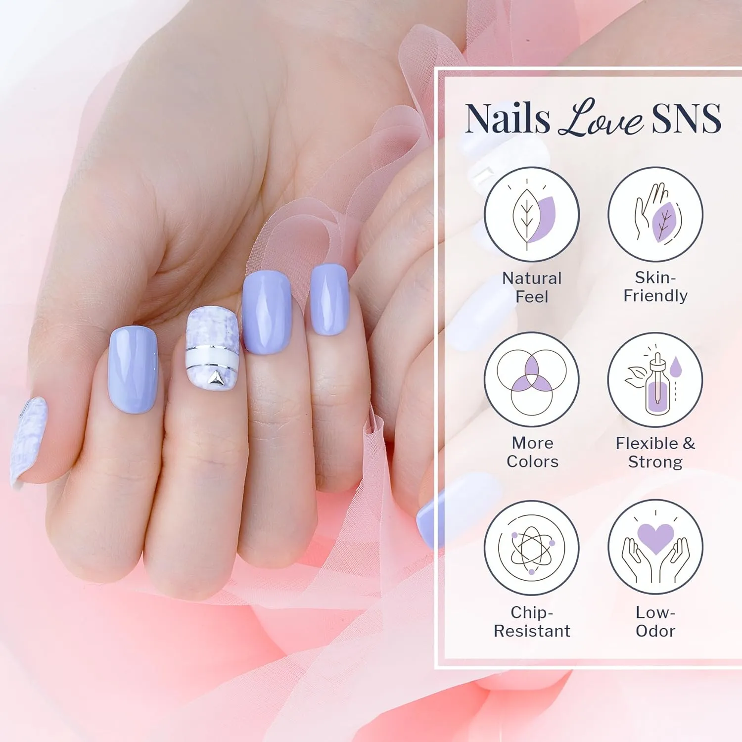 SNS Nail Dip Powder, Gelous Color Dipping Powder - Sweet 16 (Pink/Pastel, Cream), BOS12 - Long-Lasting Acrylic Nail Color & Polish Lasts 14 Days - Low-Odor & No UV Lamp Required - 1 oz