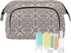 Spacious Quilted Cosmetic Bag Travel Toiletry Organizer with Padded Design