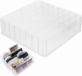 Sturdy Makeup Storage Box Grid Design Eyeshadow Palette Organizer for Vanity Makeup Holders for Cosmetics