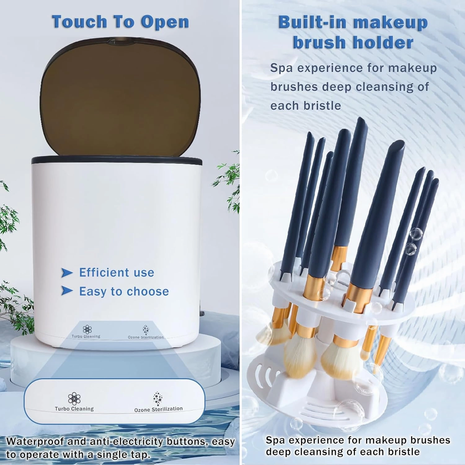 Super Fast Makeup Brush Cleaner Dryer,Ohyesbae Automatic Spinner Makeup Brush Cleaner Machine,All Size Makeup Brush Cleaner Tools Gift for Girls Women,Brush Automatic Cleaner (white)