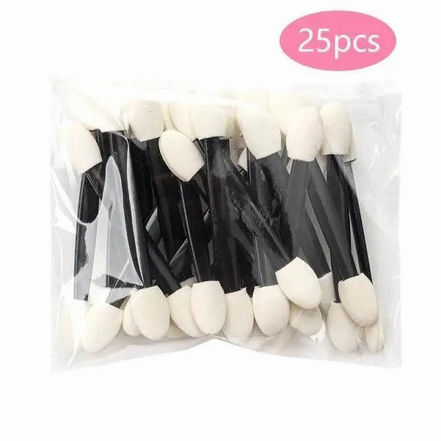 Super Soft 25 Pcs Professional Sponge Stick Eye Shadow Applicator Cosmetic Brushes Double-head Eyeshadow Brush For Women Makeup Tools
