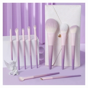 Ten Makeup Brush Set Eyeshadow Brush Soft Loose Powder Blush Highlight Brush Full Set(As shown,D)