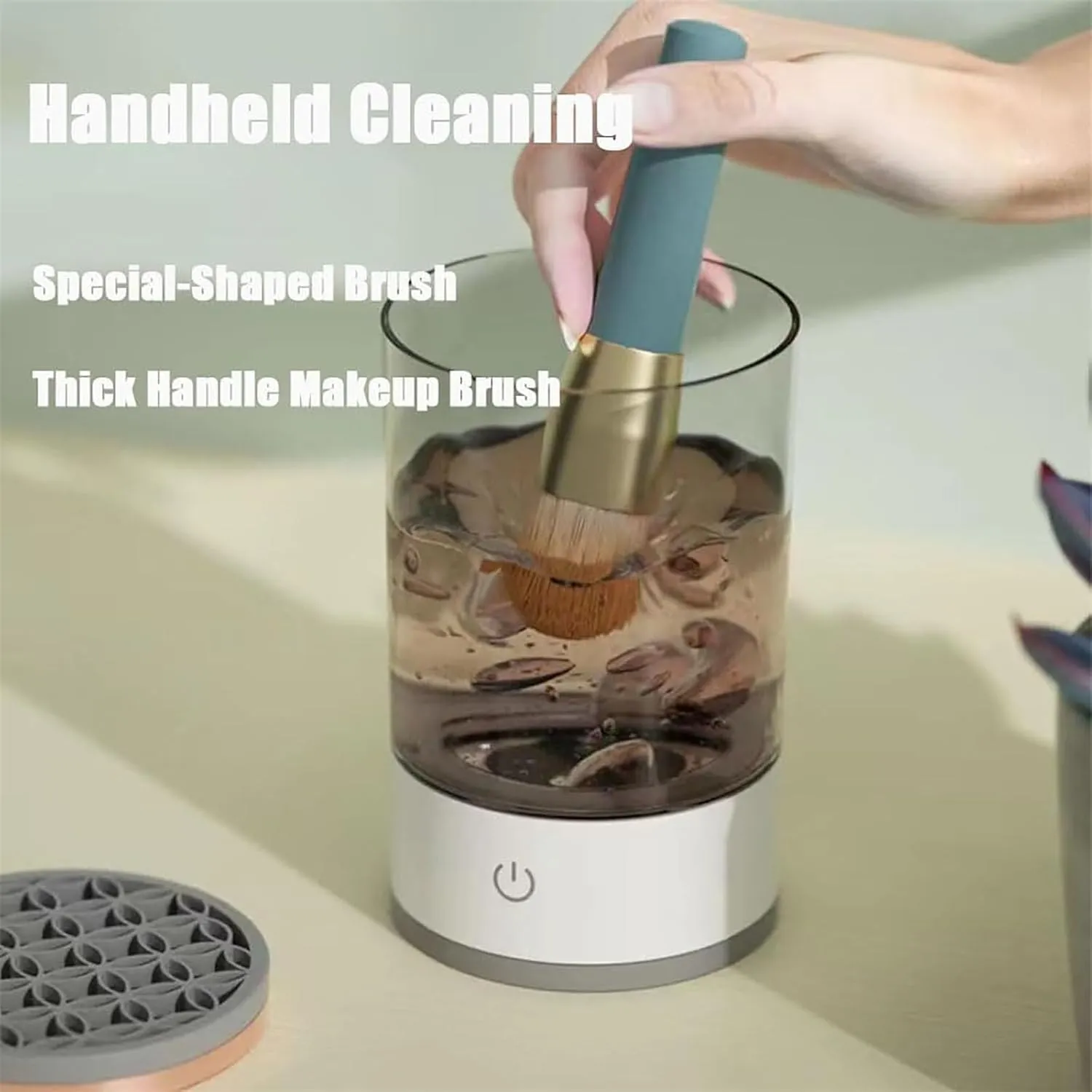 The Cozy Luna, Cozy Luna, The Cozy Luna Brush Cleaner, Cosmetic Brush Cleaner, Waterproof Automatic Makeup Brush Cleaner for Makeup Brush Set (Plug-in,Black)