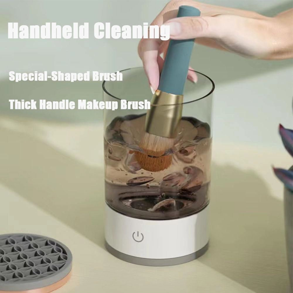 The Cozy Luna Brush Cleaner, Beauty Swirl - Cosmetic Brush Cleaner, Cozy Luna Make up Brush Cleaner, Electric Makeup Brush Cleaner Machine, Automatic Brush Cleaner Make Up (Charging,White)
