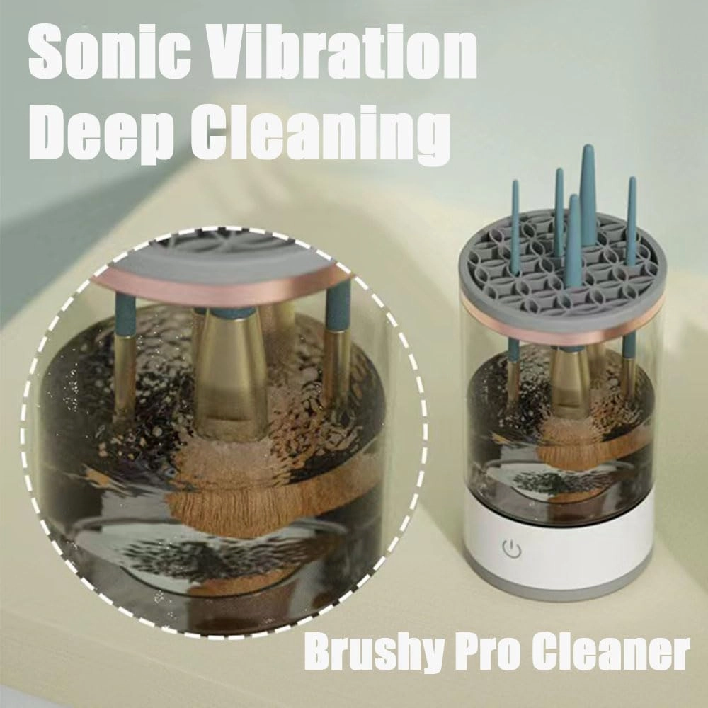 The Cozy Luna Brush Cleaner, Beauty Swirl - Cosmetic Brush Cleaner, Cozy Luna Make up Brush Cleaner, Electric Makeup Brush Cleaner Machine, Automatic Brush Cleaner Make Up (Charging,White)