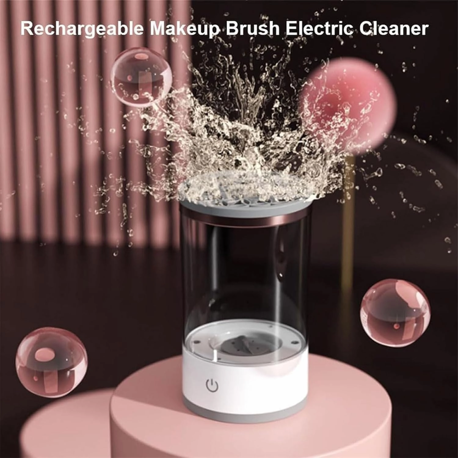 The Cozy Luna Brush Cleaner, Beautyswirl Cosmetic Brush Cleaner, Electric Makeup Brush Cleaner, Makeup Brush Cleaner Machine, Automatic Makeup Brush Cleaner (Charging,White)