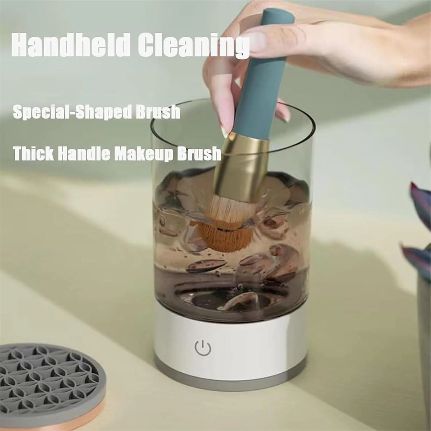 The Cozy Luna Brush Cleaner, Beautyswirl Cosmetic Brush Cleaner, Electric Makeup Brush Cleaner, Makeup Brush Cleaner Machine, Automatic Makeup Brush Cleaner (Charging,White)